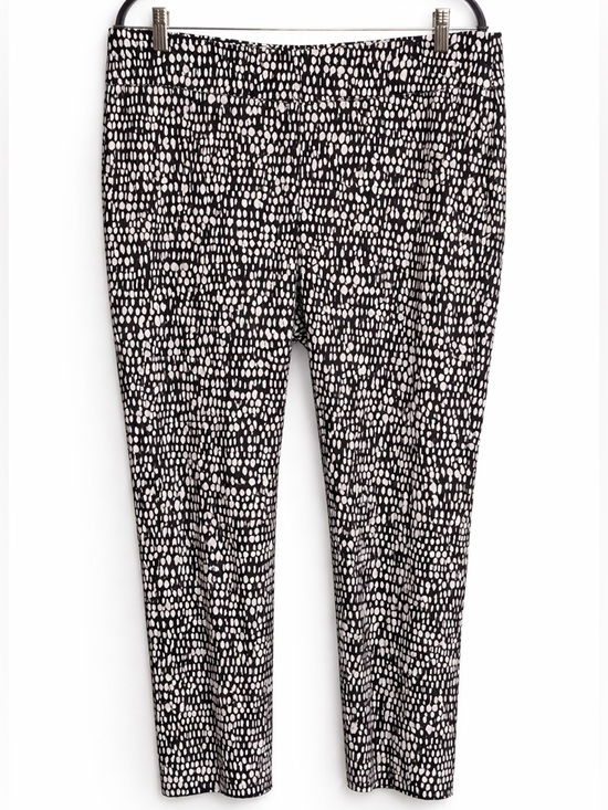 Premise Pants - Premise Black White Print Pull On Career Pants 2X Stretch Office Chic